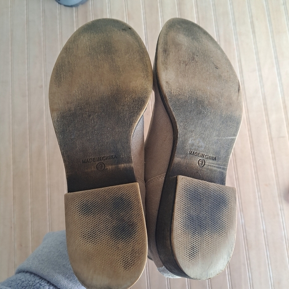 NINE West Bond Suede Leather Ankle Boots Taupe Perforated Causal Booties - Picture 12 of 12